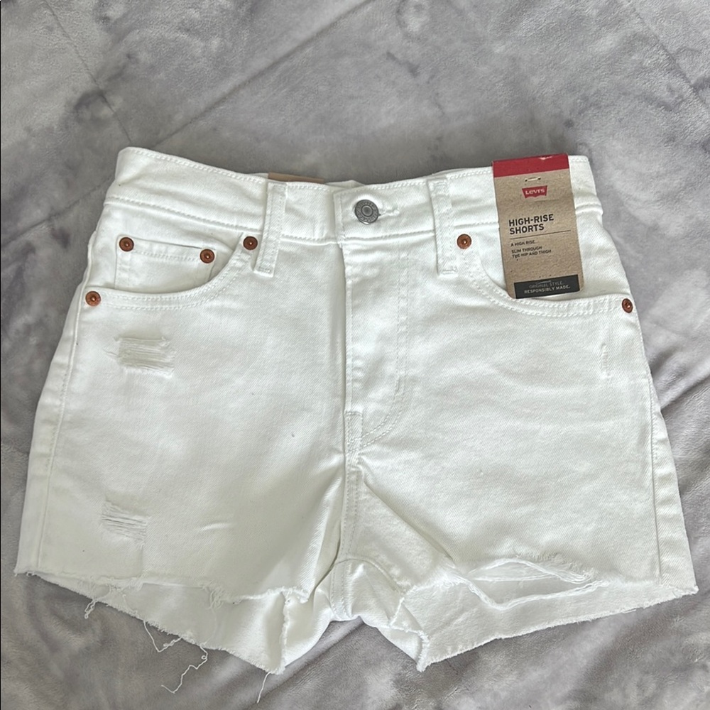 Levi's Women's White High-Rise Shorts